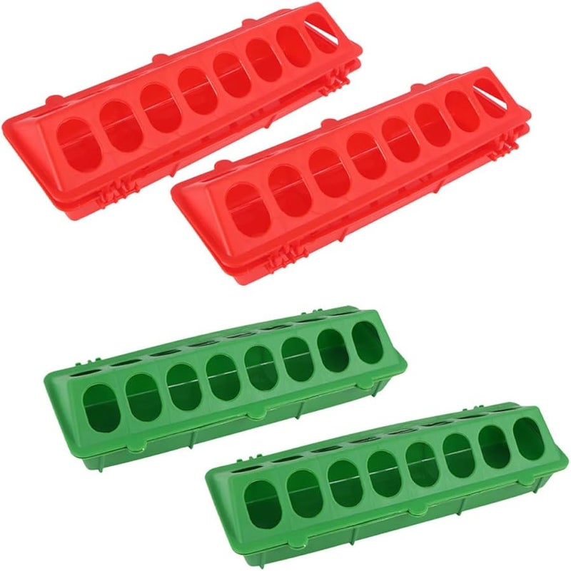 VICASKY 4 قطع وحدة تغذية الدواجن البلاستيكية حوض مقاوم للانسكاب للحمام والدجاج - Image 1